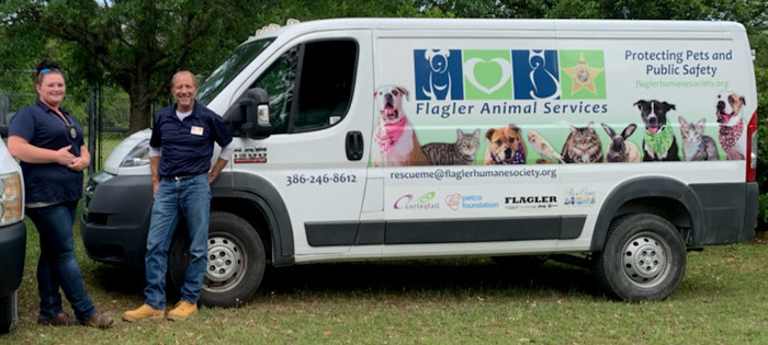 Dawn Morton and Ray Brown from Flagler Human Society's  Animal Services Department. Courtesy photo