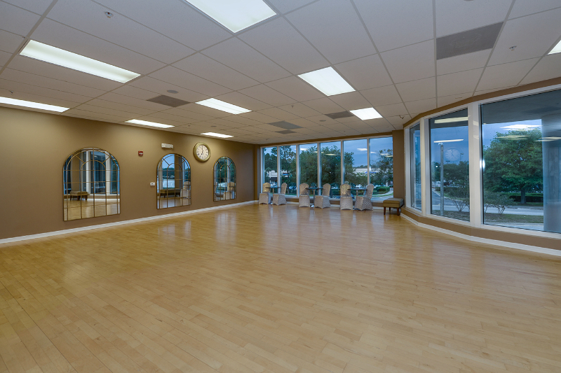 The studio has plenty of room for social dance parties, lessons and all of its other events.