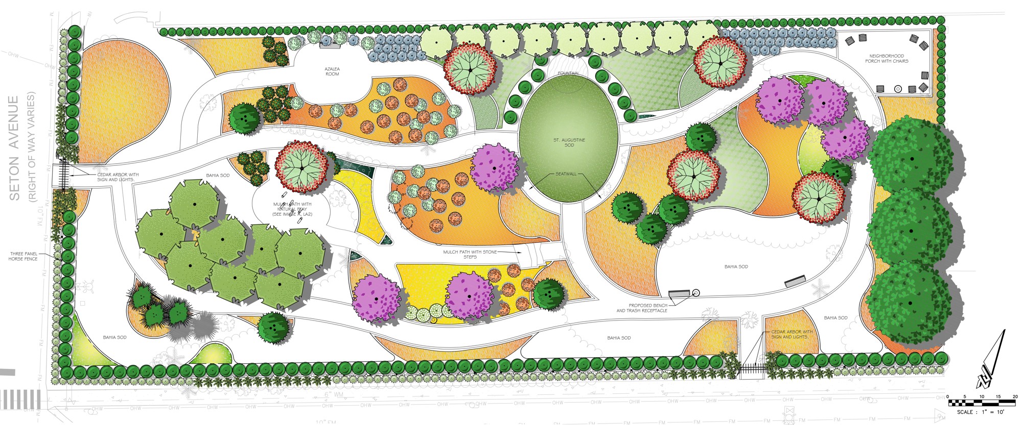 A conceptual landscape plan of Vadner Park by Zev Cohen and Associates.