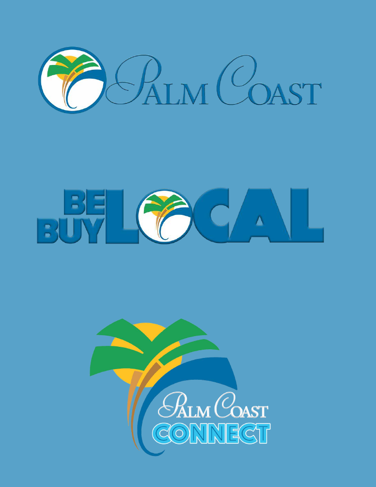 The new, icon-style logo can be slipped into text or adapted for other uses. Image courtesy of the city of Palm Coast