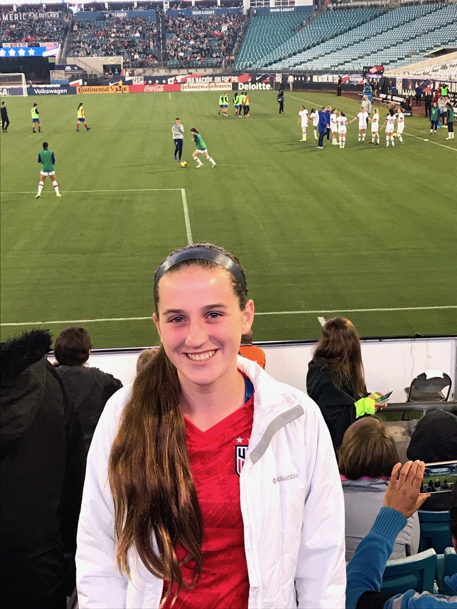 Hailey Tucker at a United States Women’s National Team soccer match. Courtesy photo