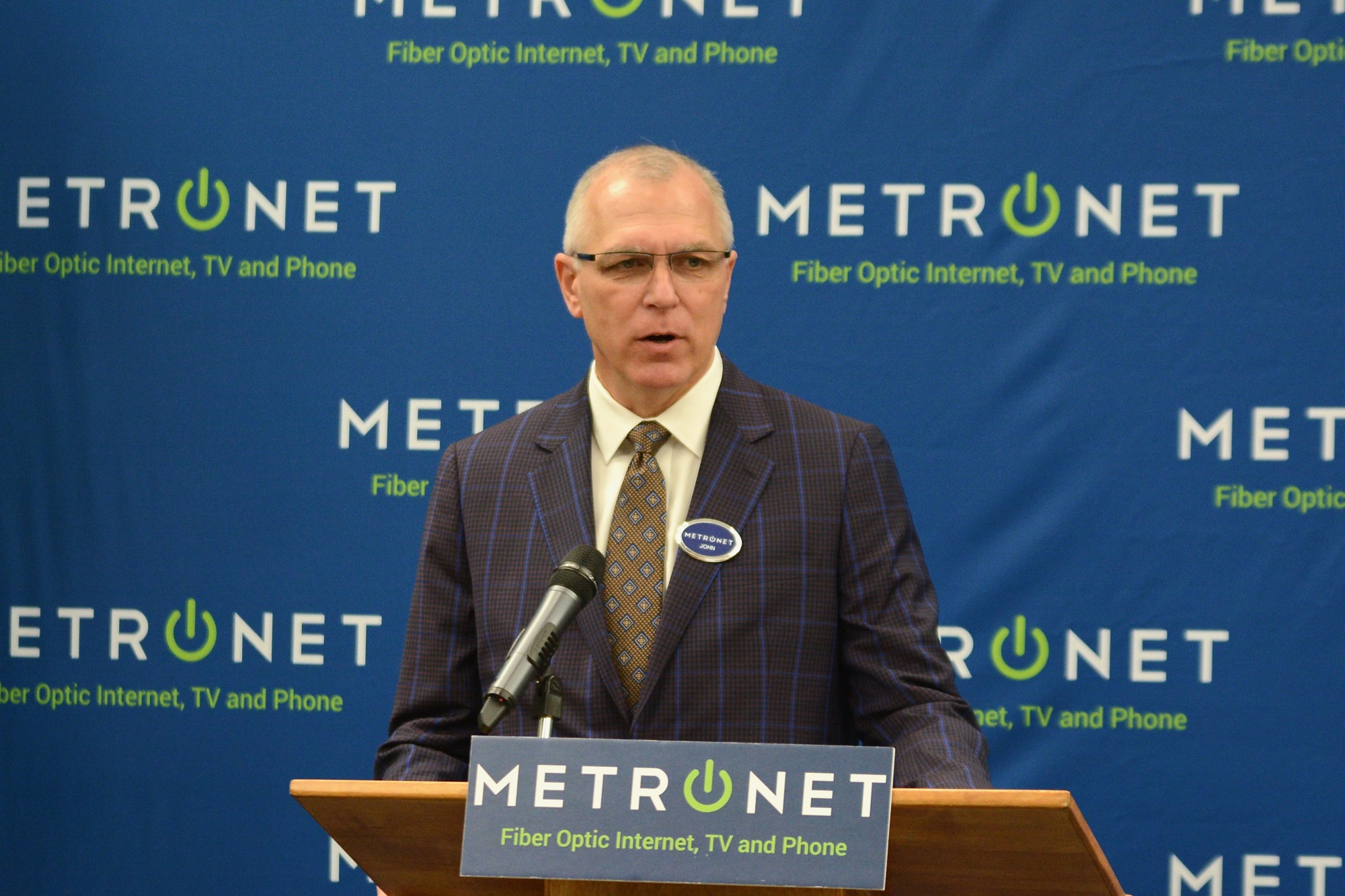 MetroNet CEO John Cinelli speaks at a press conference in Palm Coast Dec. 14. Photo by Jonathan Simmons