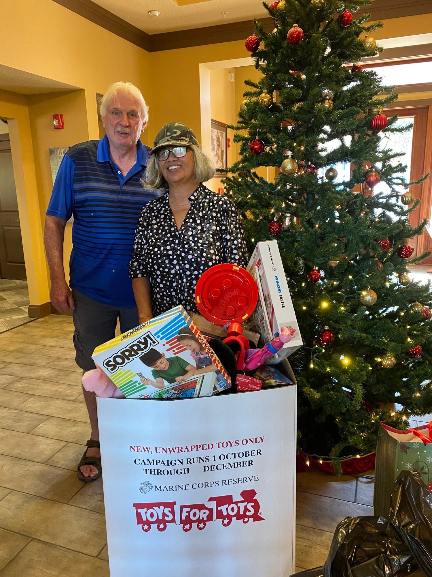 William Donahoe and Sadiah Gomez collected the toys for the Marine Corps Toys for Tots Program which will be distributed to needy children in Flagler County. Courtesy photo