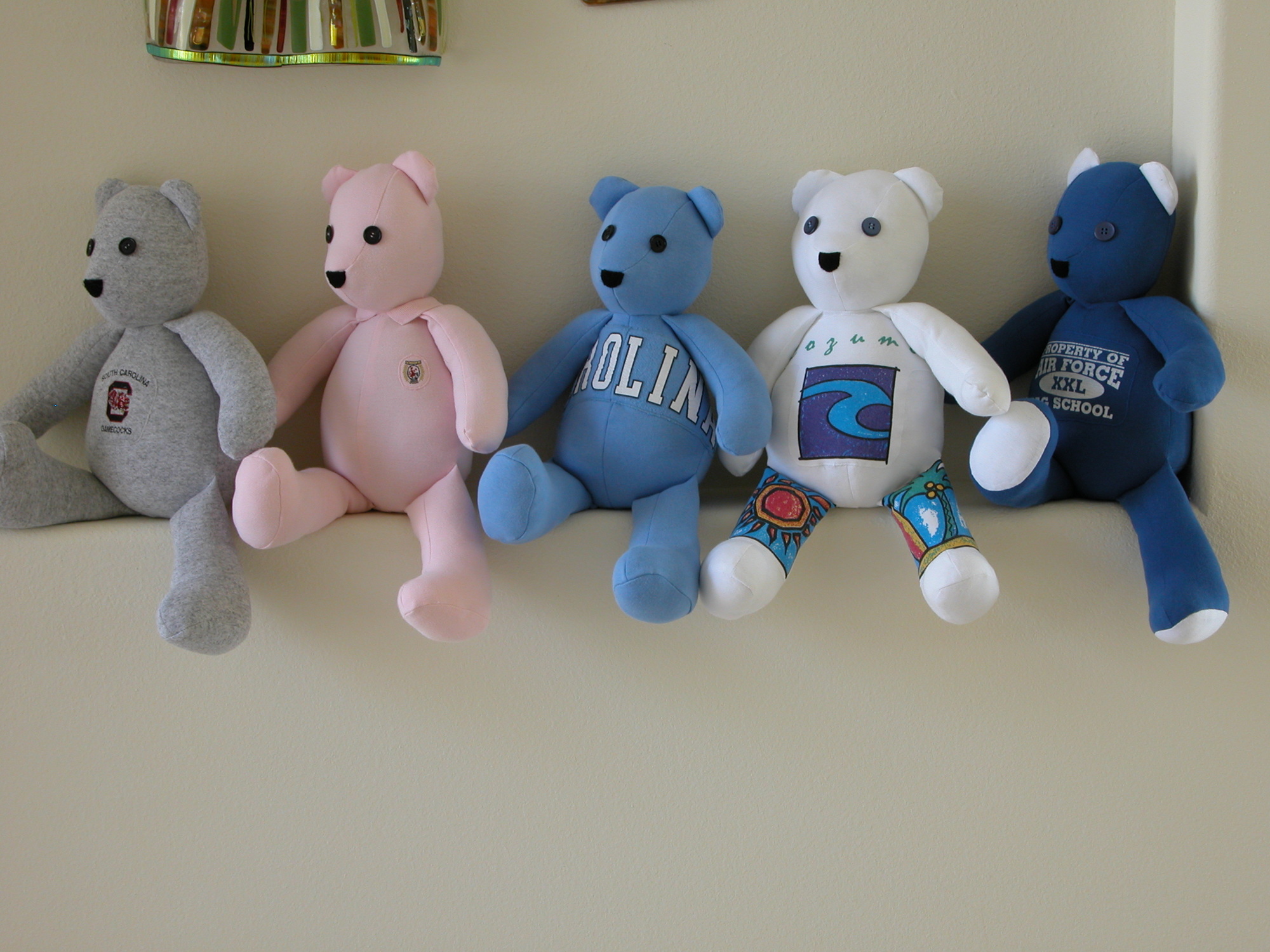 Memory bears sit on a shelf ready to be delivered. Courtesy photo