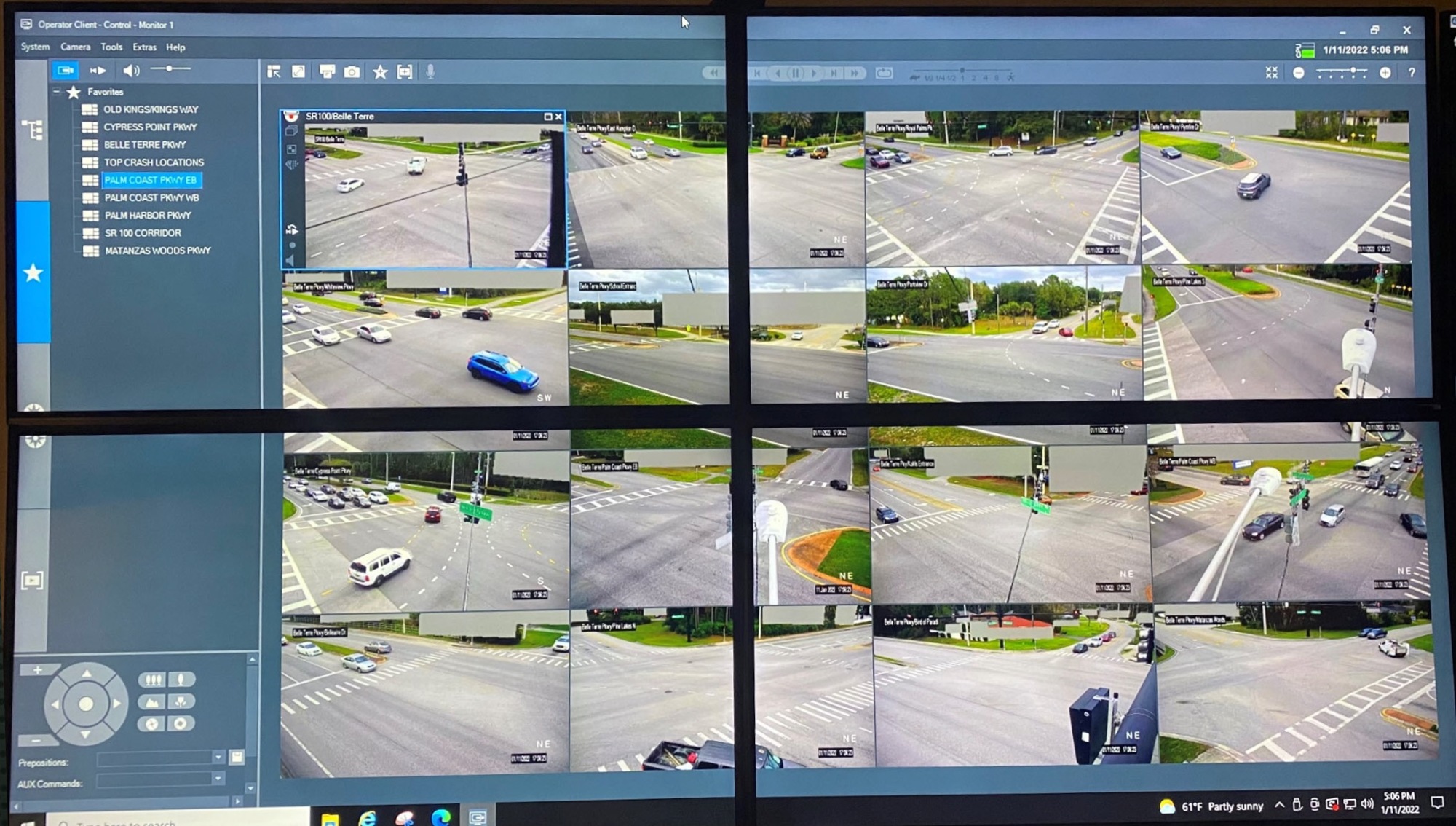 The Sheriff's Office's Real Time Crime Center features a screen on which deputies can view traffic camera feeds to track suspects.