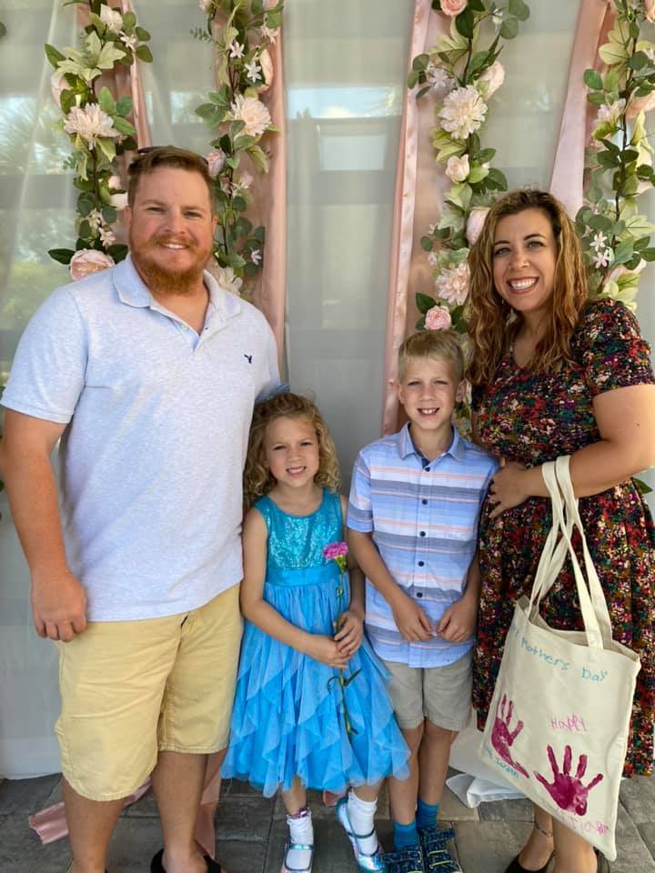 Jared Dawson with his wife Samantha and their two children.  Courtesy photo