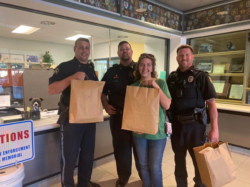 Ormond Beach Police received meals from Wild Rabbit Bistro, thanks to a donation by Heaster Family Properties. Courtesy photo
