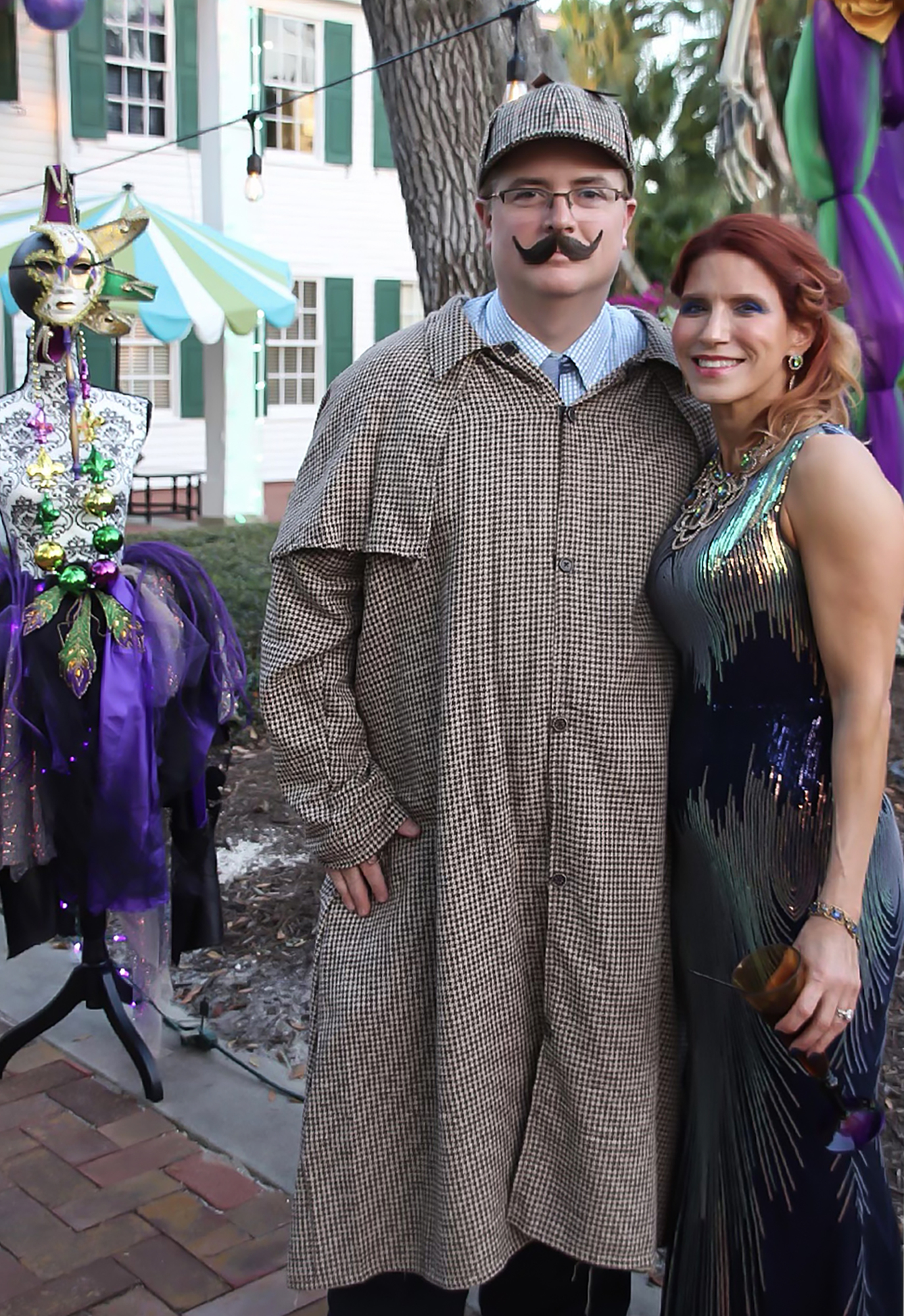 Tim and Catherine Root host the Mardi Gras Murder Mystery at their historical Rowallan home. Courtesy photo by Shirley James