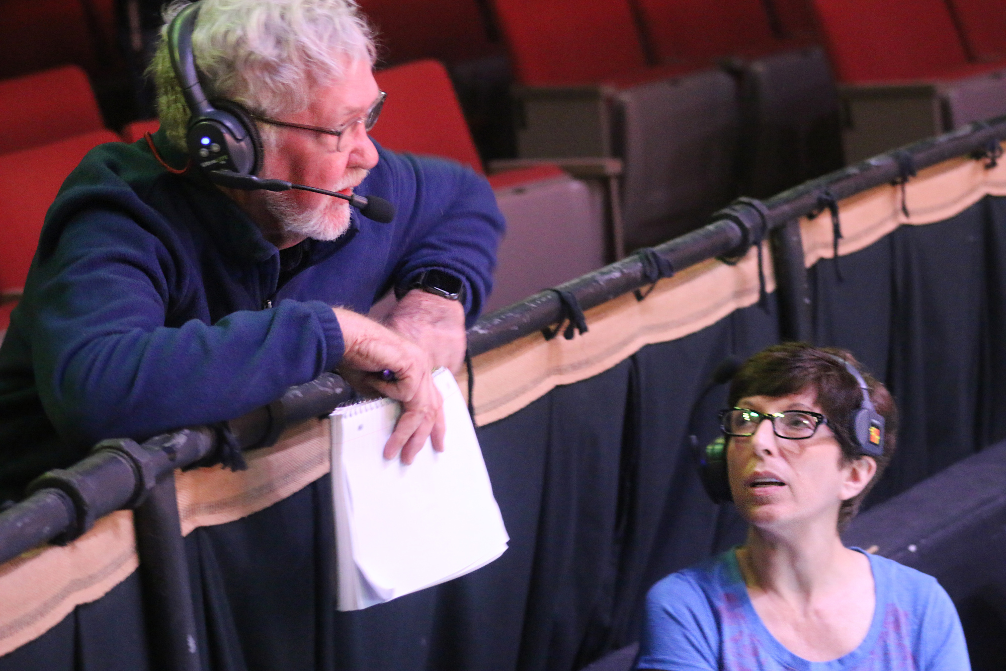 Director Daniel Mills and Musical Director Melissa Cargile discuss during rehearsals. Photo by Jarleene Almenas