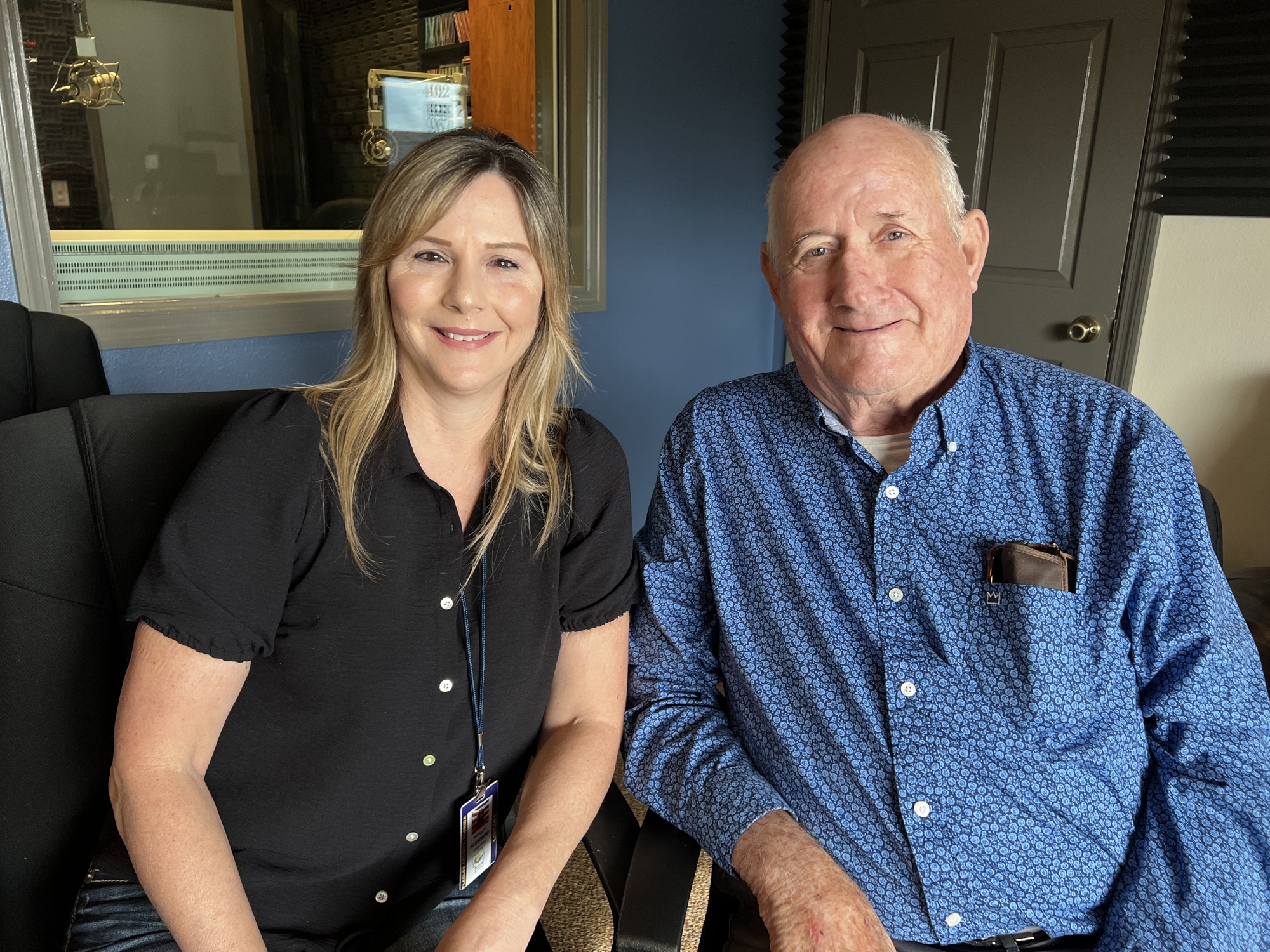 Holly Albanese and David Sullivan at the Flagler Broadcasting studio on April 1. Photo by Brian McMillan