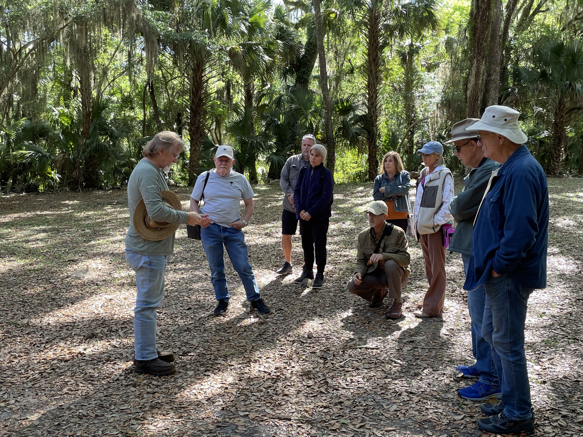 Dr. Don Spence, plant pathologist and board-certified master arborist, leads hikers on an educational walk. Courtesy photo