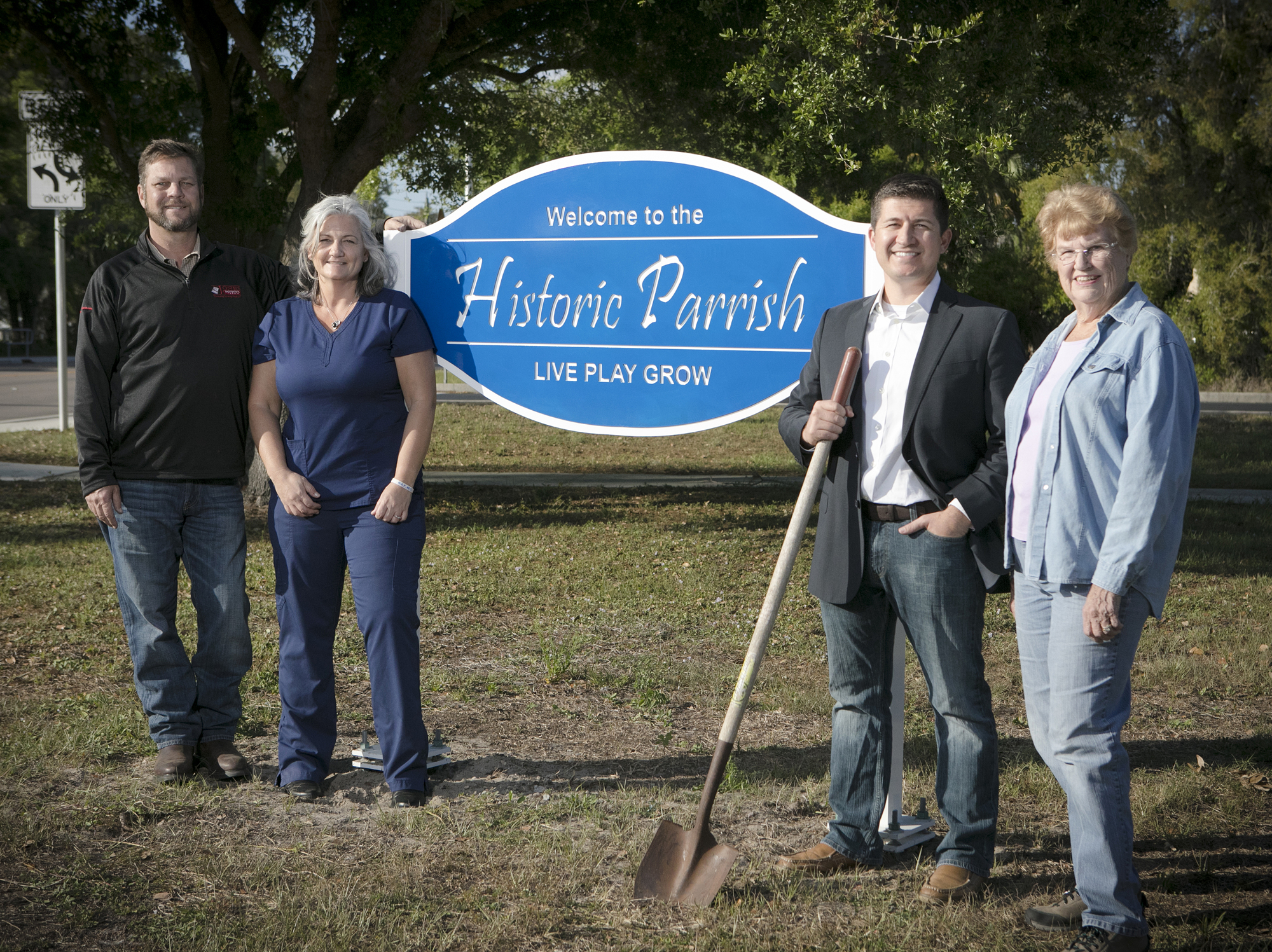 Mark Wemple. The Rural Development Committee in Parrish includes, from left to right, Alan Jones, Gretchen Fowler, Evan Guido and Norma Kennedy.