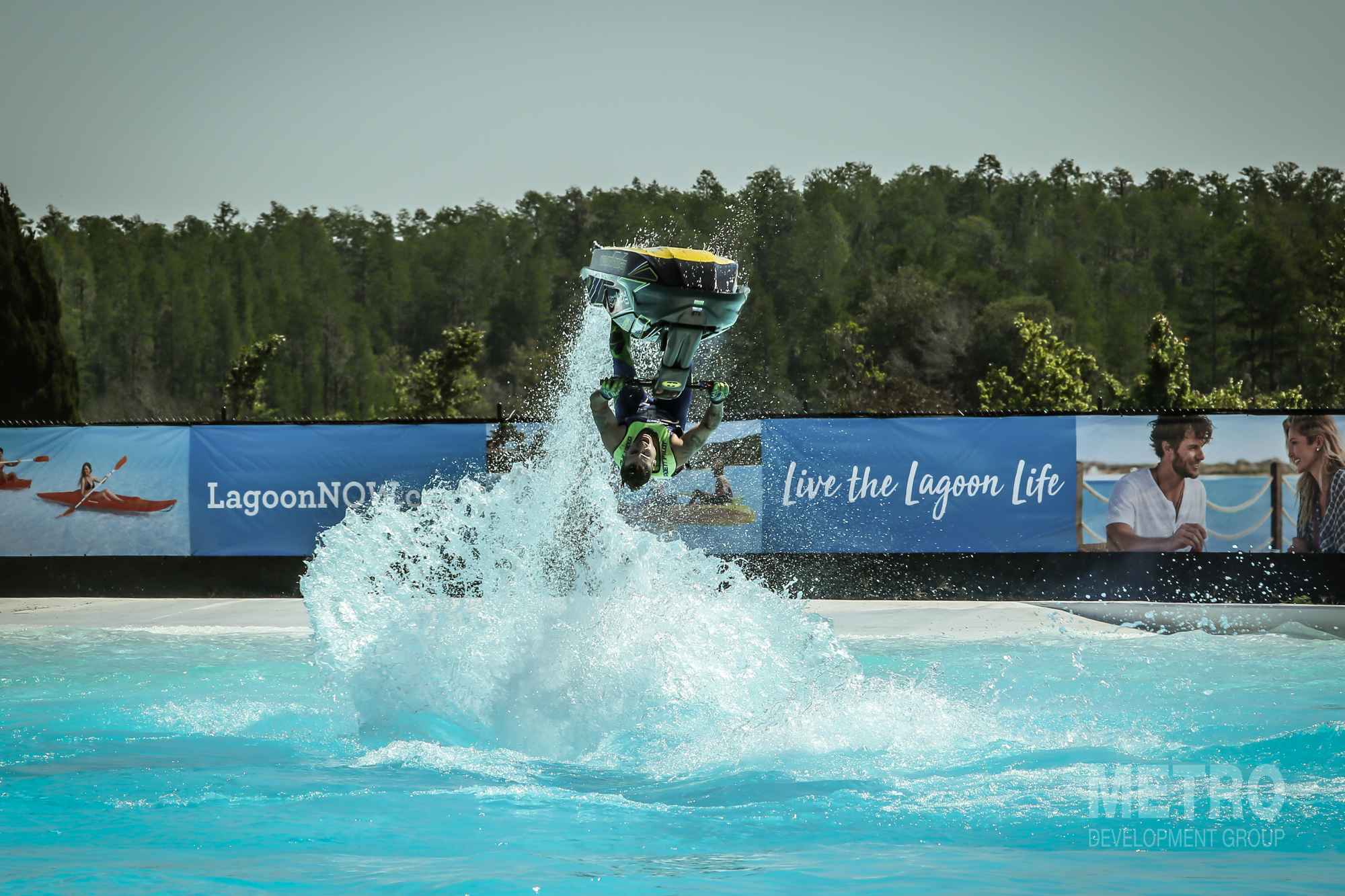 A jet-ski rider performs stunts in the Crystal Lagoon at the Epperson community in Wesley Chapel. Courtesy photo. 