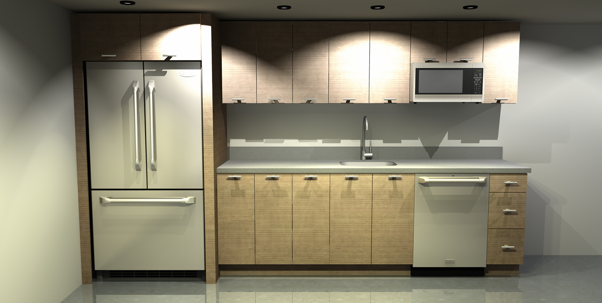 Island Storage Suites are plumbed and wired for kitchens and bathrooms.