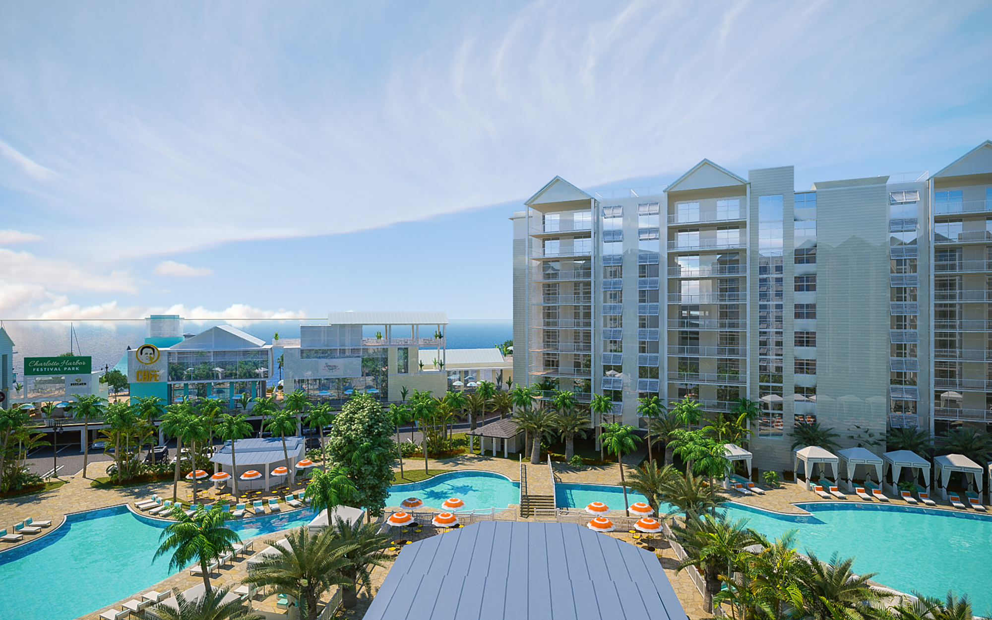 The Sunseeker Resort in Port Charlotte may include restaurants, shopping, hotels and condominium towers.