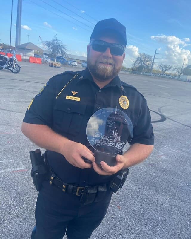 Sgt. John Borzner won second place at the ninth-annual Matt Miller Police Motorcycle Skills Challenge. Courtesy photo