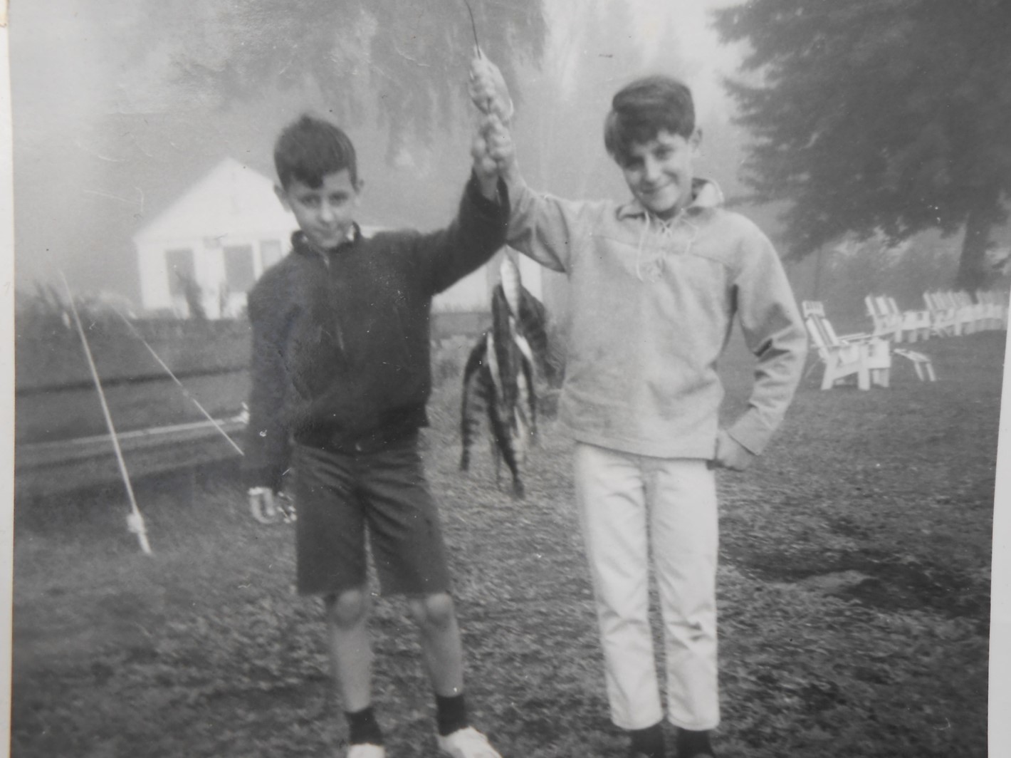 Mike Tougias and his brother Mark in the 1960's after fishing. Courtesy photo