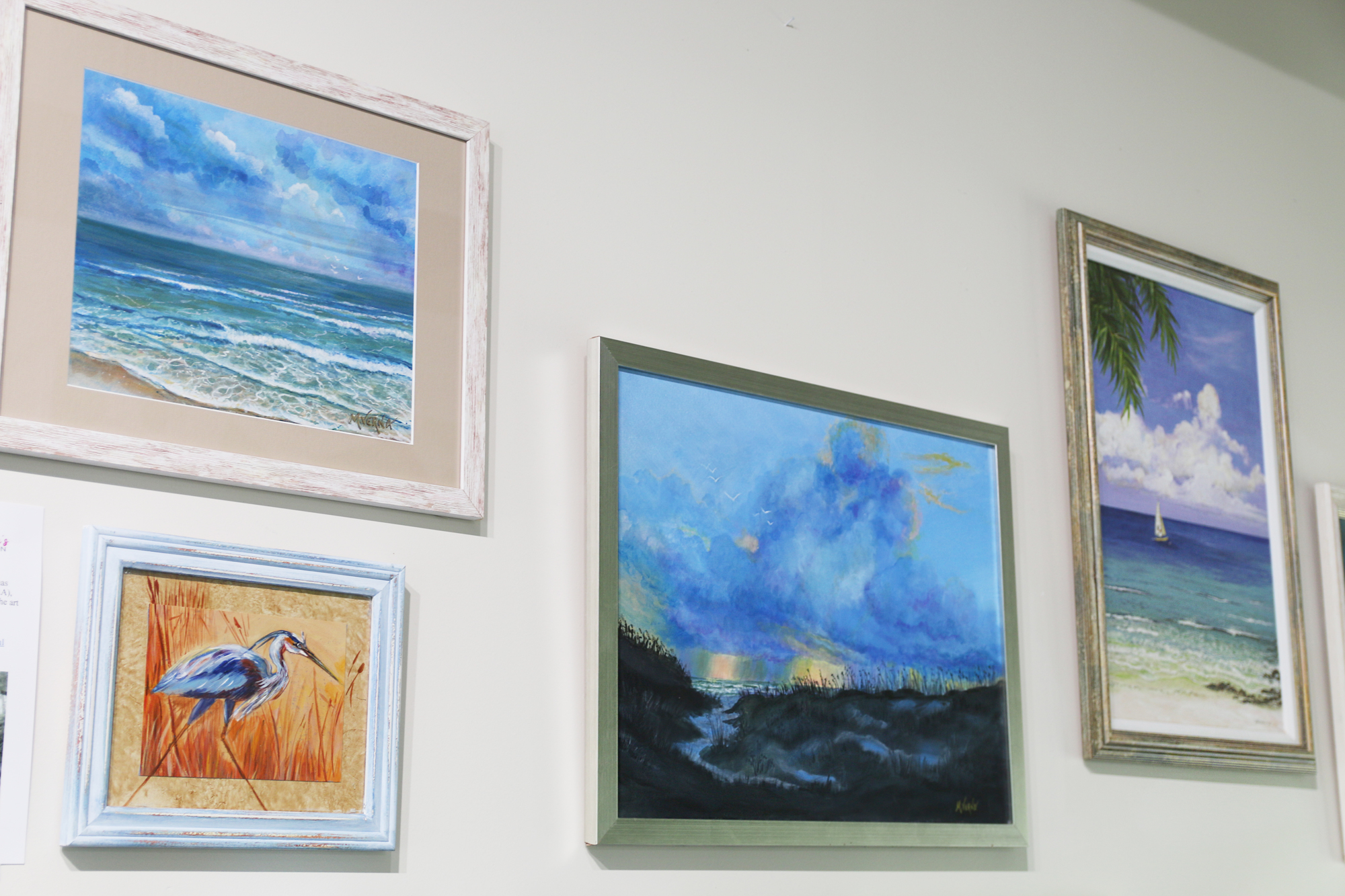 Marianne Verna's pieces portray Florida's beaches, and each seascape has something unique. Photo by Jarleene Almenas