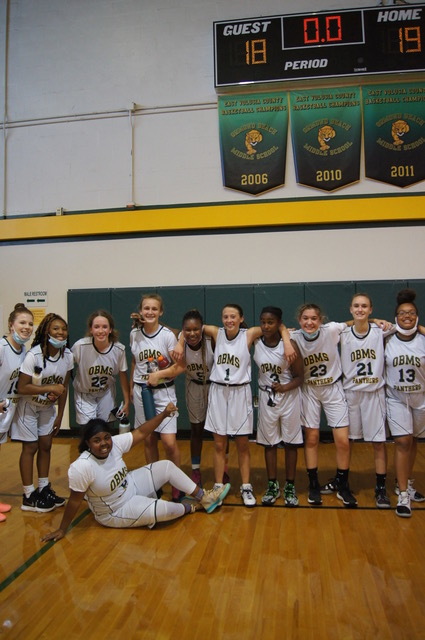 The Ormond Beach Middle School girls basketball team competed in the county championship game at DeLand High School on Tuesday, May 25. Courtesy photo