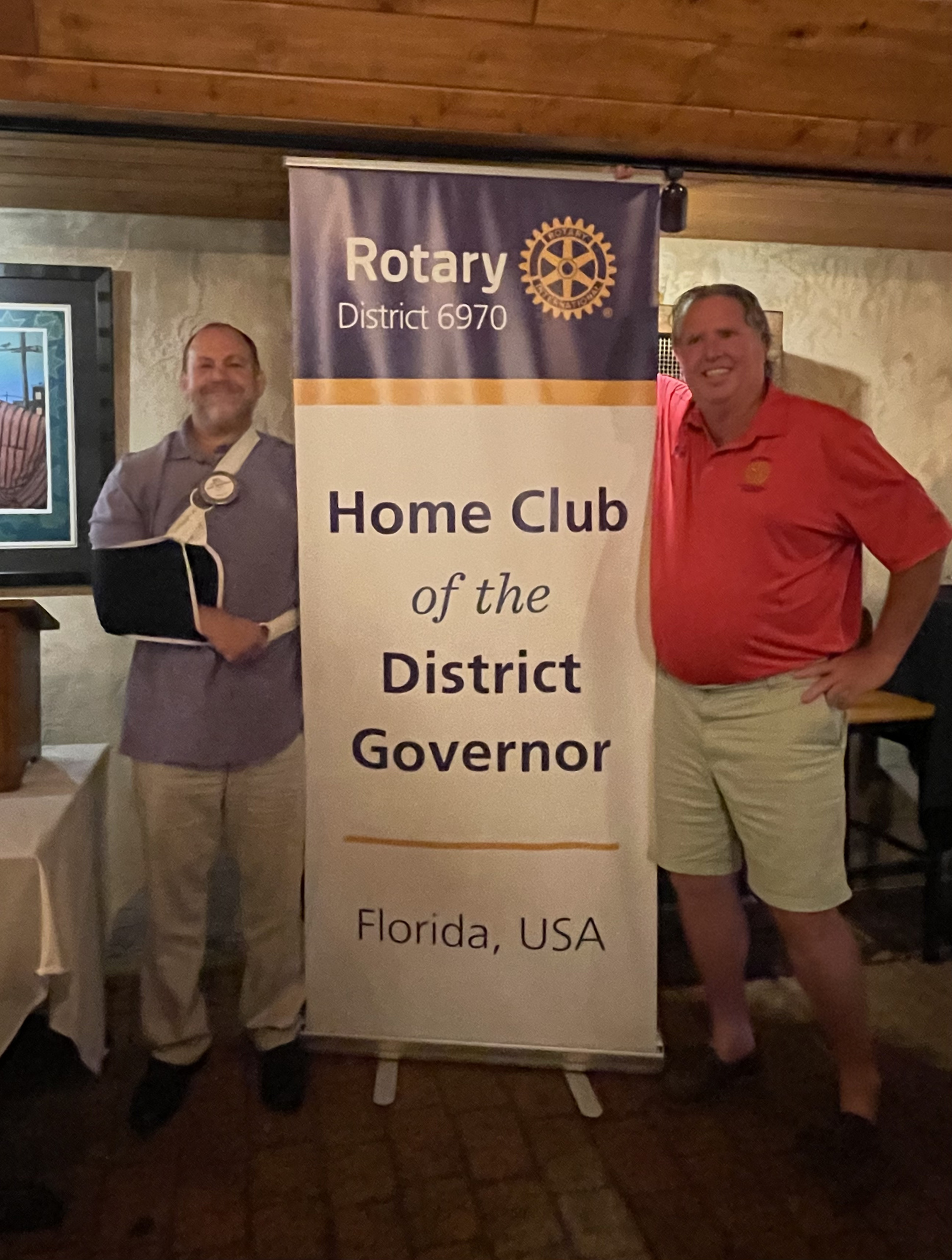 District Governor Rich Cooper and past district governor Rich Turnbull. Courtesy photo