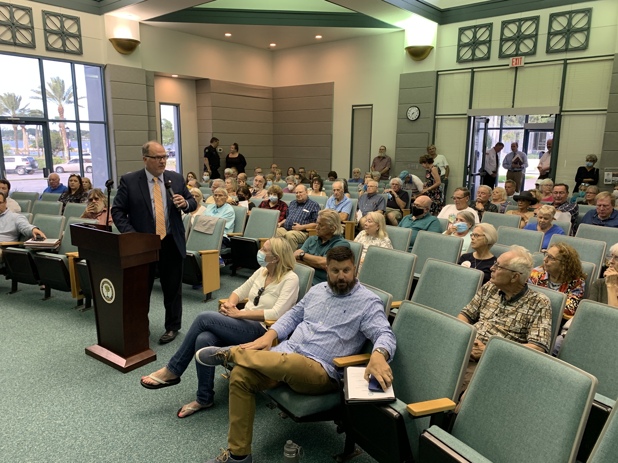 Mayor Bill Partington called the July 13 meeting after a public outcry. The pandemic had limited public input over the past 18 months. Photo by Brian McMillan