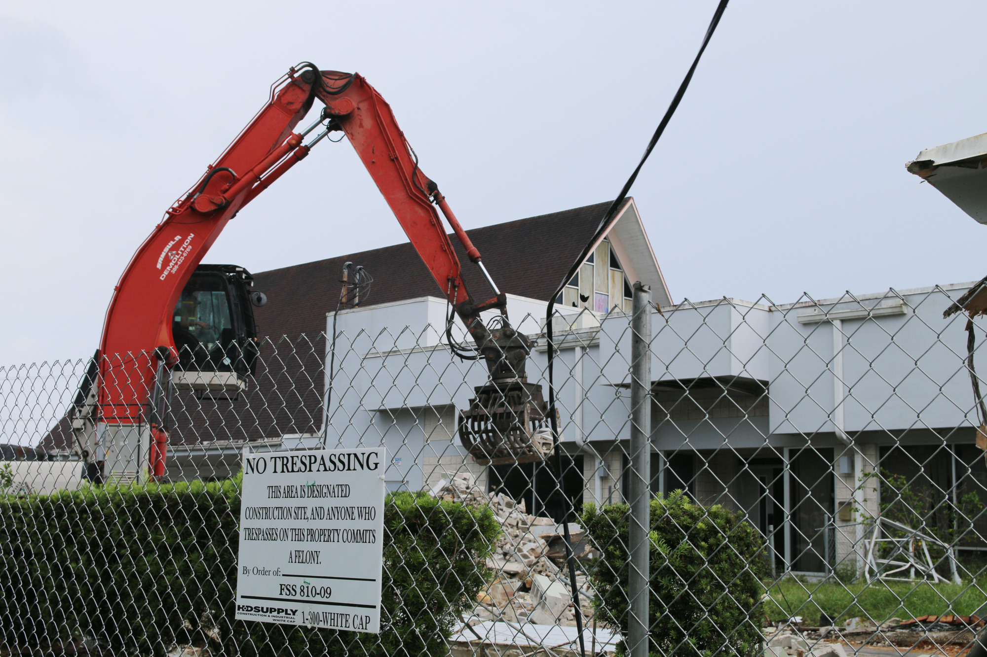 The demolition began on Tuesday, July 27. Photo by Jarleene Almenas