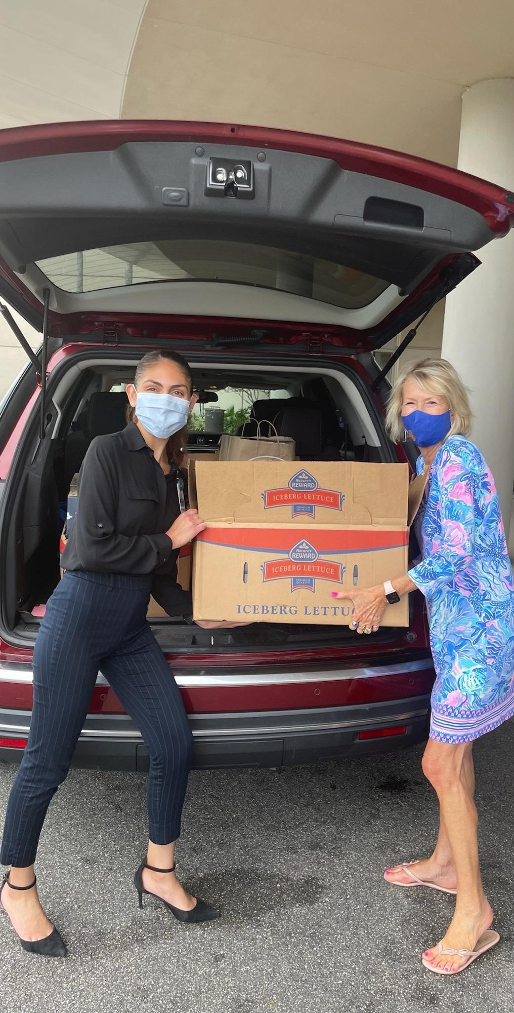 FBH Executive Director Judi Winch delivers Jersey Mike’s sub meals to Ida Babazadeh, community outreach representative at AdventHealth. Courtesy photo