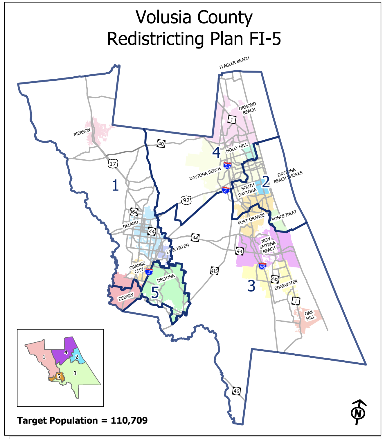 Redistricting Plan FI-5. Courtesy of Volusia County Government