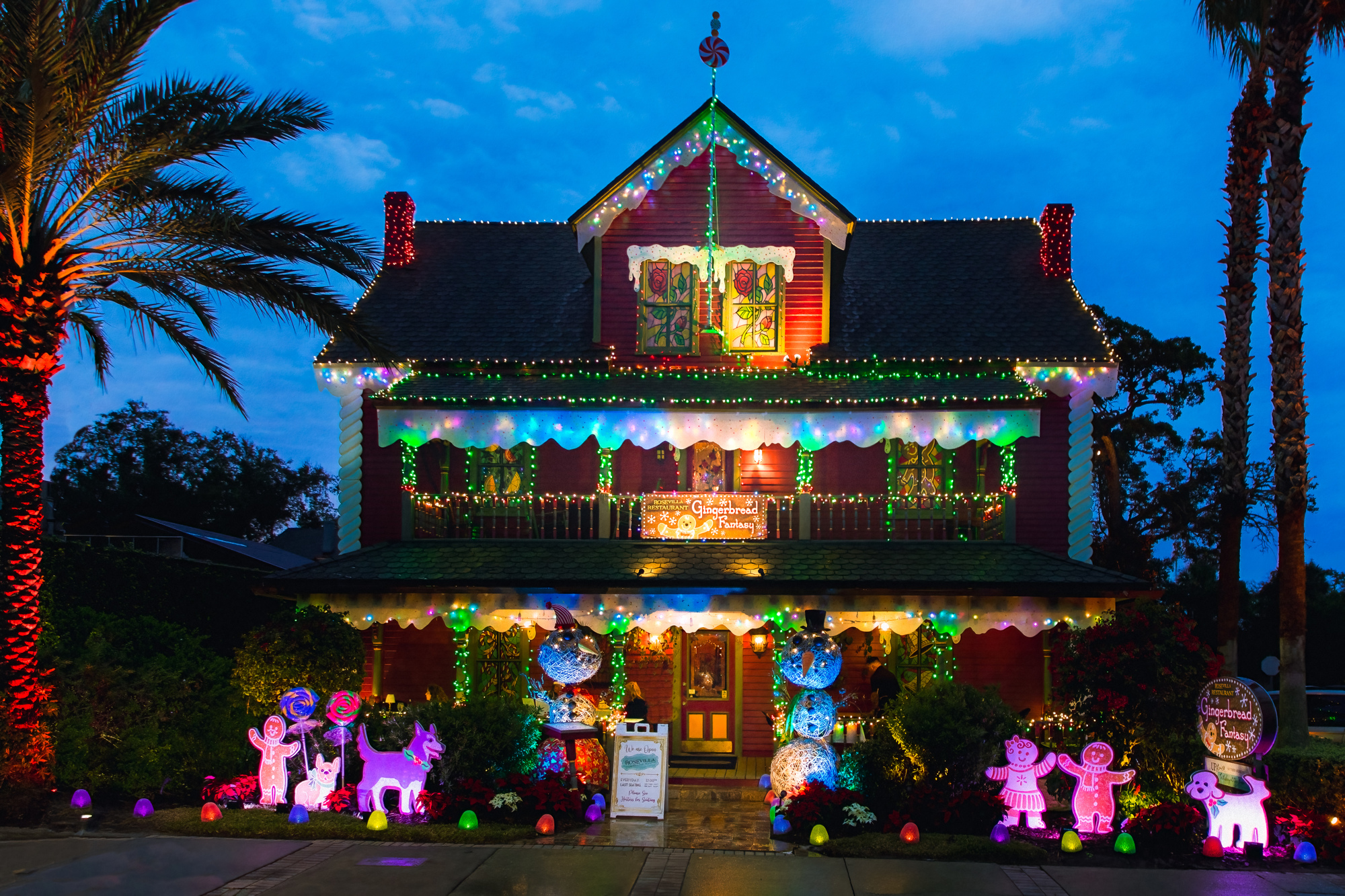 A look at Rose Villa's Gingerbread Fantasy display after dark. Courtesy photo