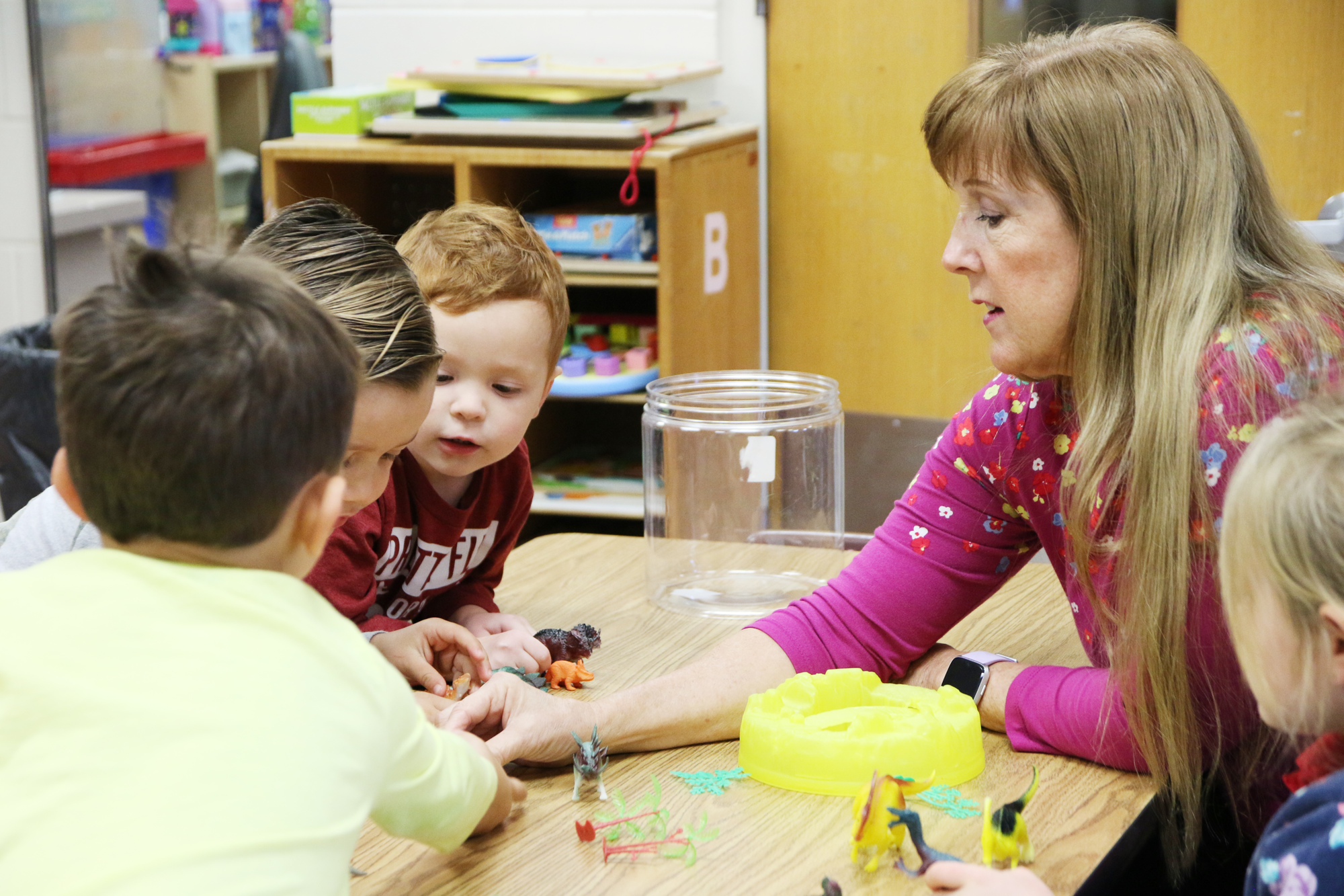 Joan Wheeler teaches a blended preschool class, where her students are a mix of children with and without disabilities. Photo by Jarleene Almenas