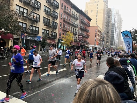 Connie Lyke-Brown running in the 2019 New York City Marathon. (Courtesy photo)