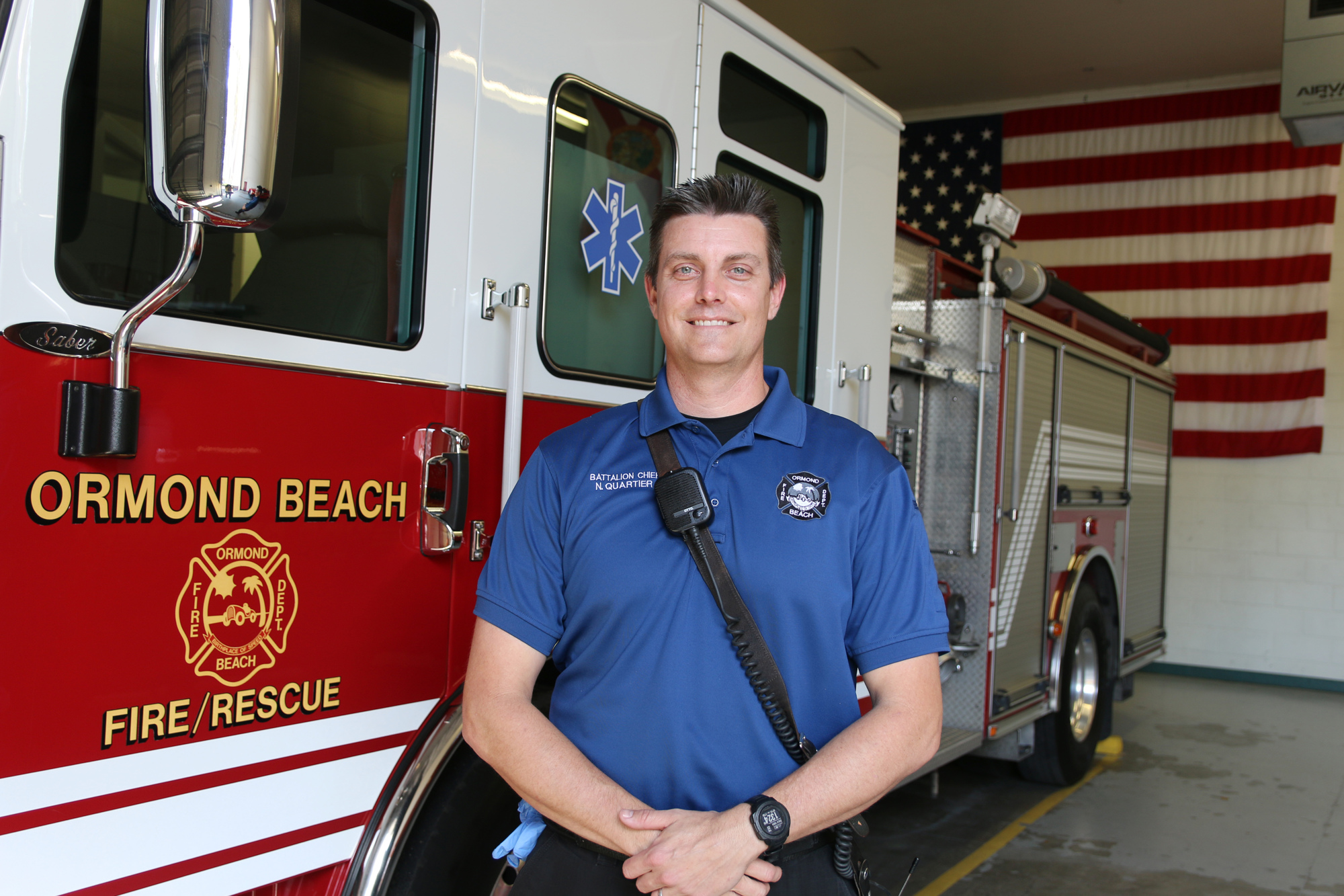 Ormond Beach Fire Battalion Chief Nate Quartier, one of our Standing O nominees for 2020, nominated Capt. Travis Taft for the recognition. Photo by Jarleene Almenas