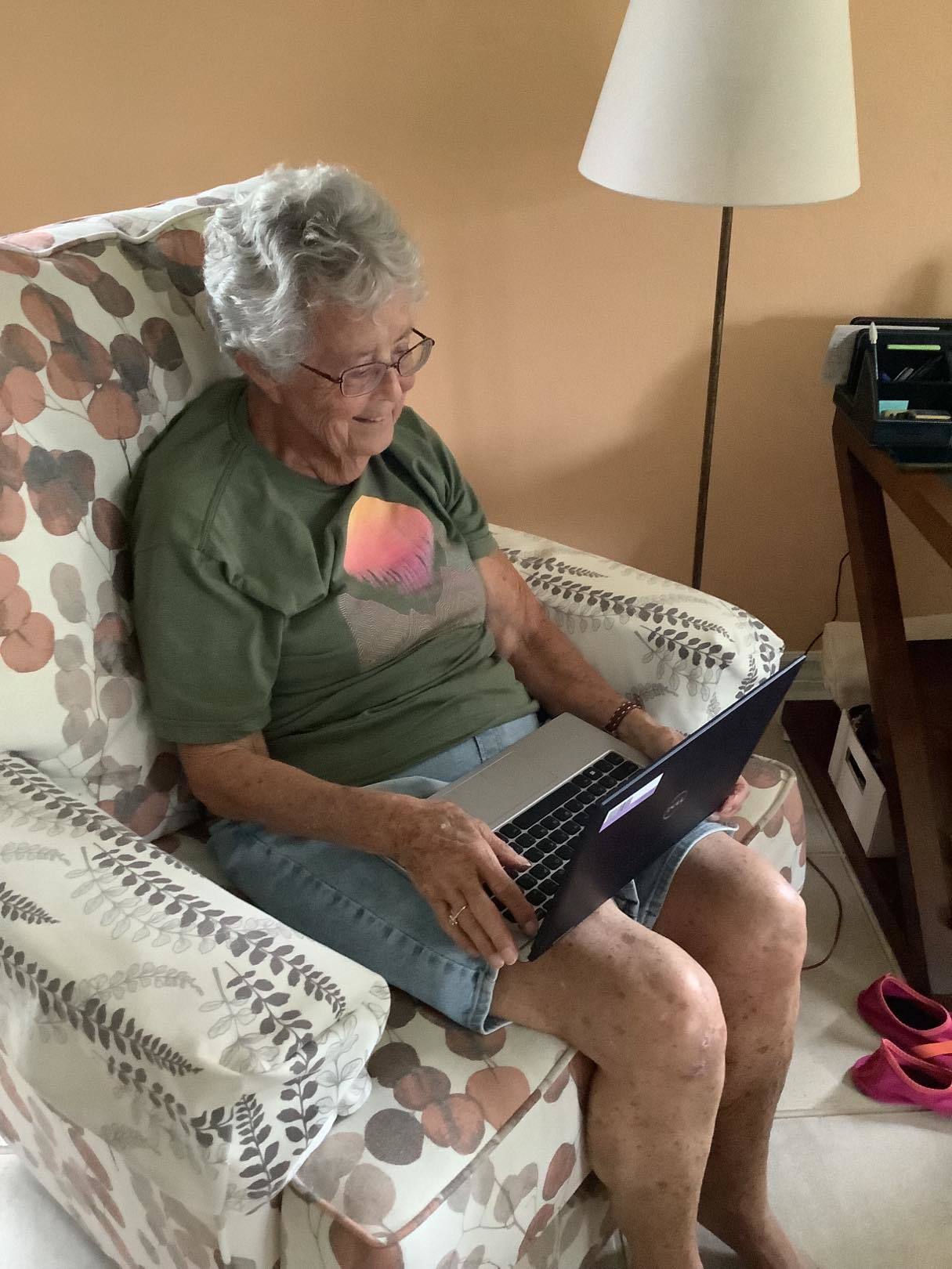 Judy Eaton, 83, said she felt grateful that her son suggested doing an acrostic puzzle every day to ward off the loneliness of the pandemic. Courtesy photo