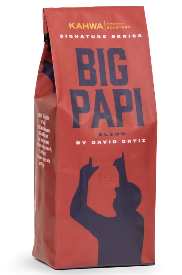 Courtesy. St. Petersburg-based Kawha Coffee has teamed up with David Ortiz to create Big Papi Blend. A portion of the proceeds from sales will go to Ortiz's charitable foundation.