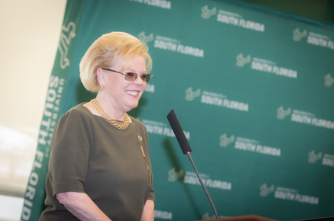 Courtesy. Rhea Law has served as interim president of USF since August 2021. She now has the job on a full time, permanent basis.