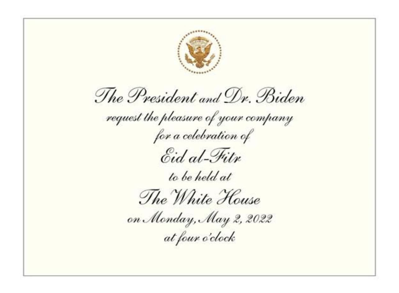 Courtesy. Asif Syed's invitation to the White House. 