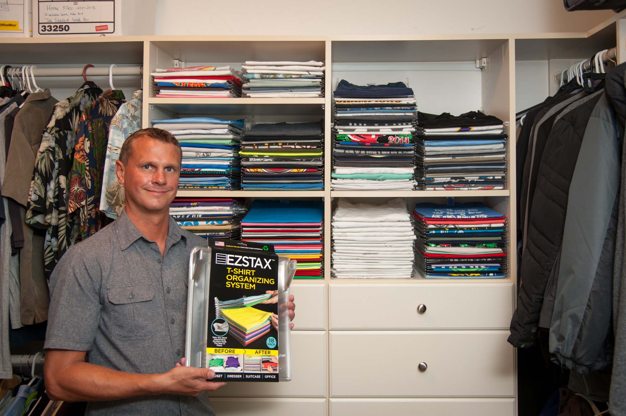 Joe Kuipers invented Ezstax to help people organize their closet space. Courtesy photo. 