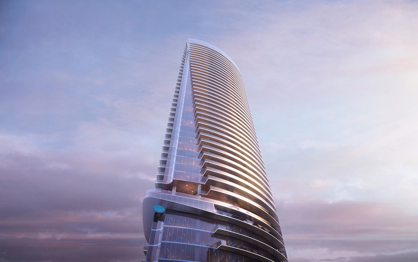 At more than 50 stories, the sail-shaped Riverwalk Place will be the tallest building on the Gulf Coast when it's complete. Photo courtesy of Gensler.
