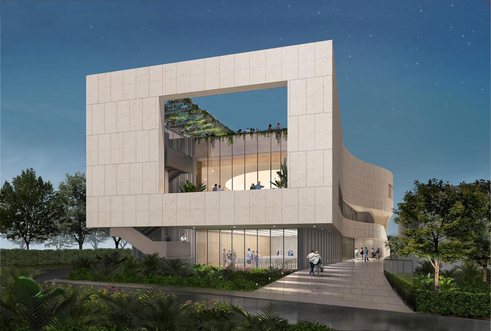 A rendering of the redesigned Baker Museum. Courtesy Weiss/Manfredi Architecture/Landscape/Urbanism