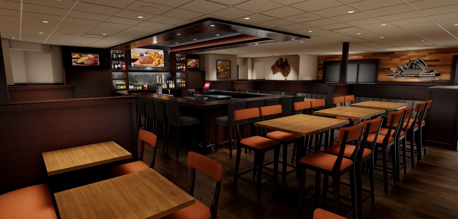 An example of an Outback Steakhouse renovation.  