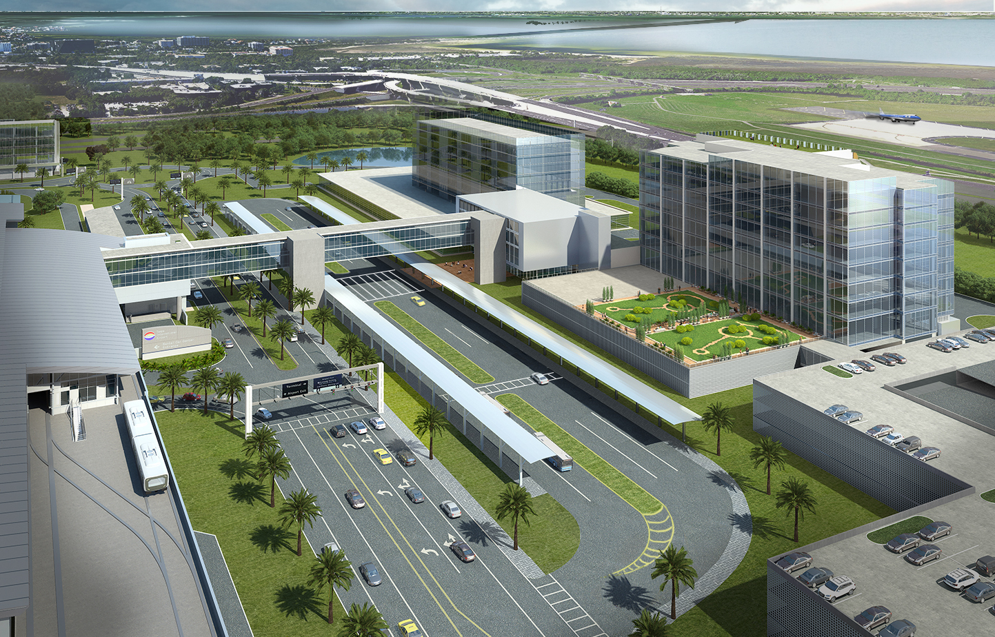 COURTESY RENDERING — Stantec is working on a new nine-story office building at Tampa International Airport