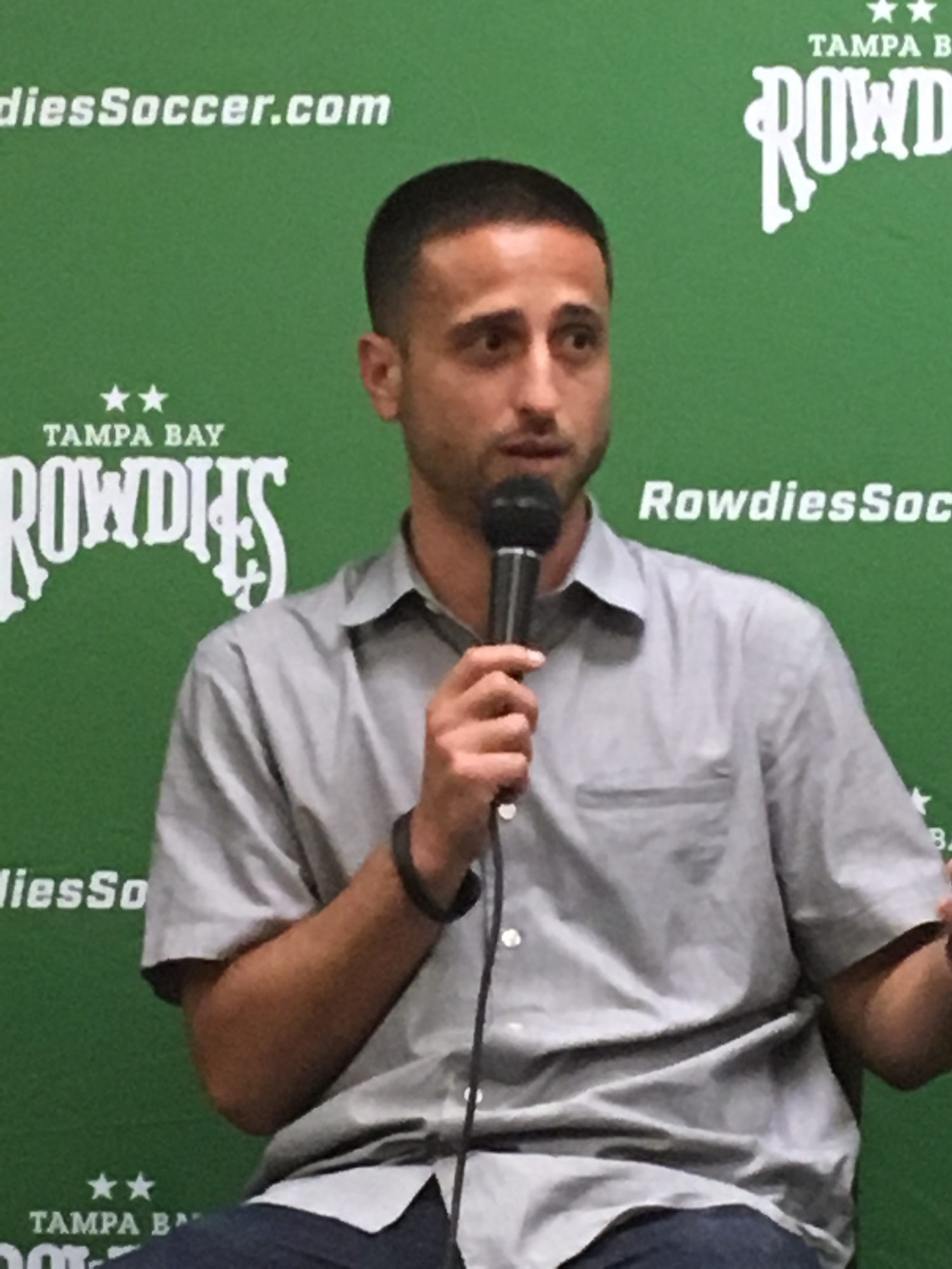 Brian Hartz. Tampa Bay Rowdies COO Lee Cohen addresses guests of the team's Business of Soccer panel discussion Aug. 7.