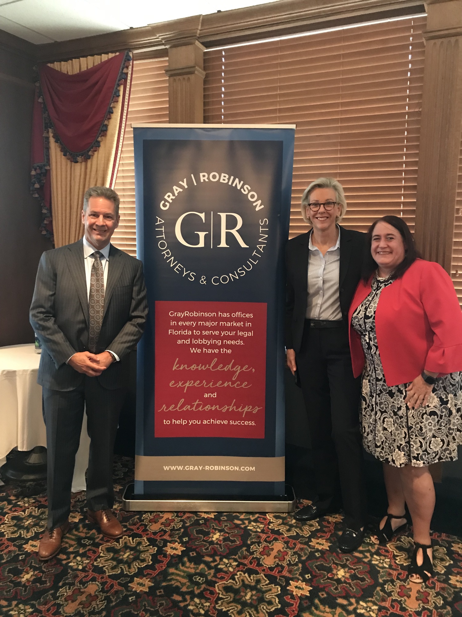 Tampa Mayor Jane Castor, flanked by GrayRobinson attorneys Fred Schrils and Julia Mandell. Courtesy photo.