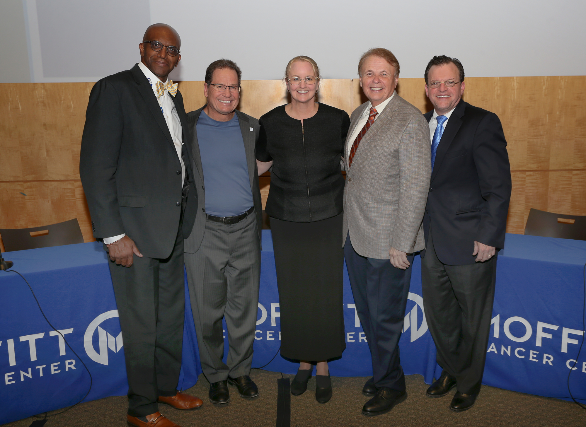 Courtesy, Rich Schineller. Dr. Lee Green, Dr. Doug Letson, Dr. Sarah Hoffe, Larry Thompson and Dr. Jason Fleming at an event unveiling the 360-degree video.