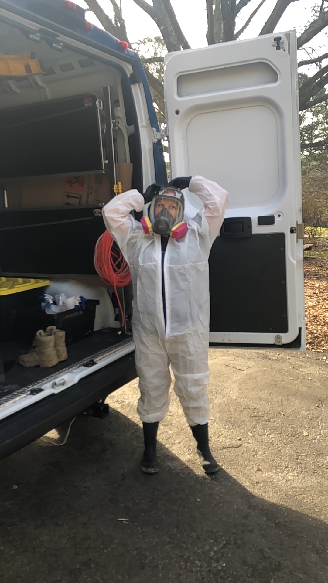 Courtesy. Madison Rybeck, with Tampa-based Spaulding Decon, outside a client's property in Atlanta.