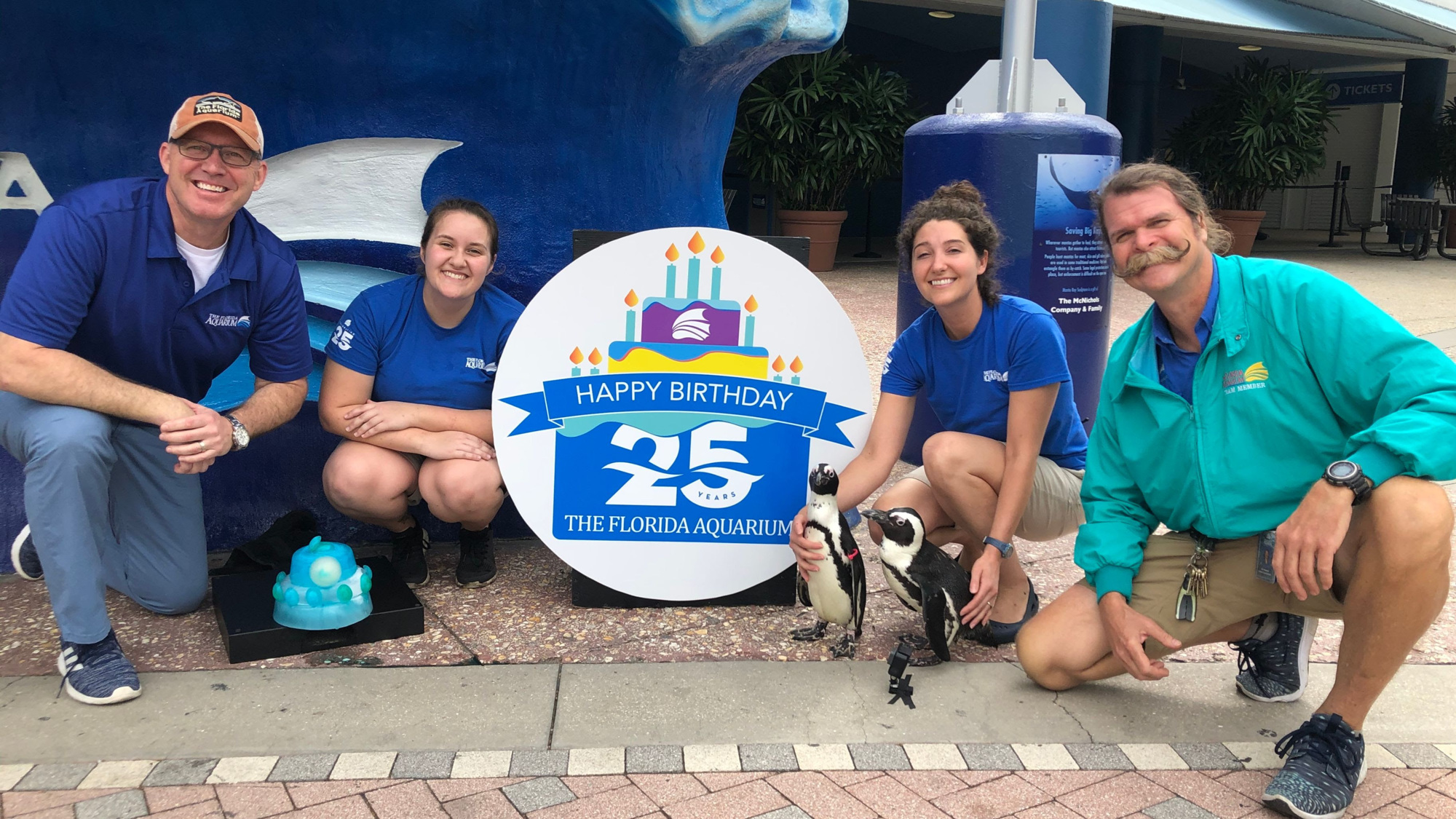 The Florida Aquarium's 25th anniversary celebration was a muted affair, with just a few staff members and animals in attendance. Courtesy photo.