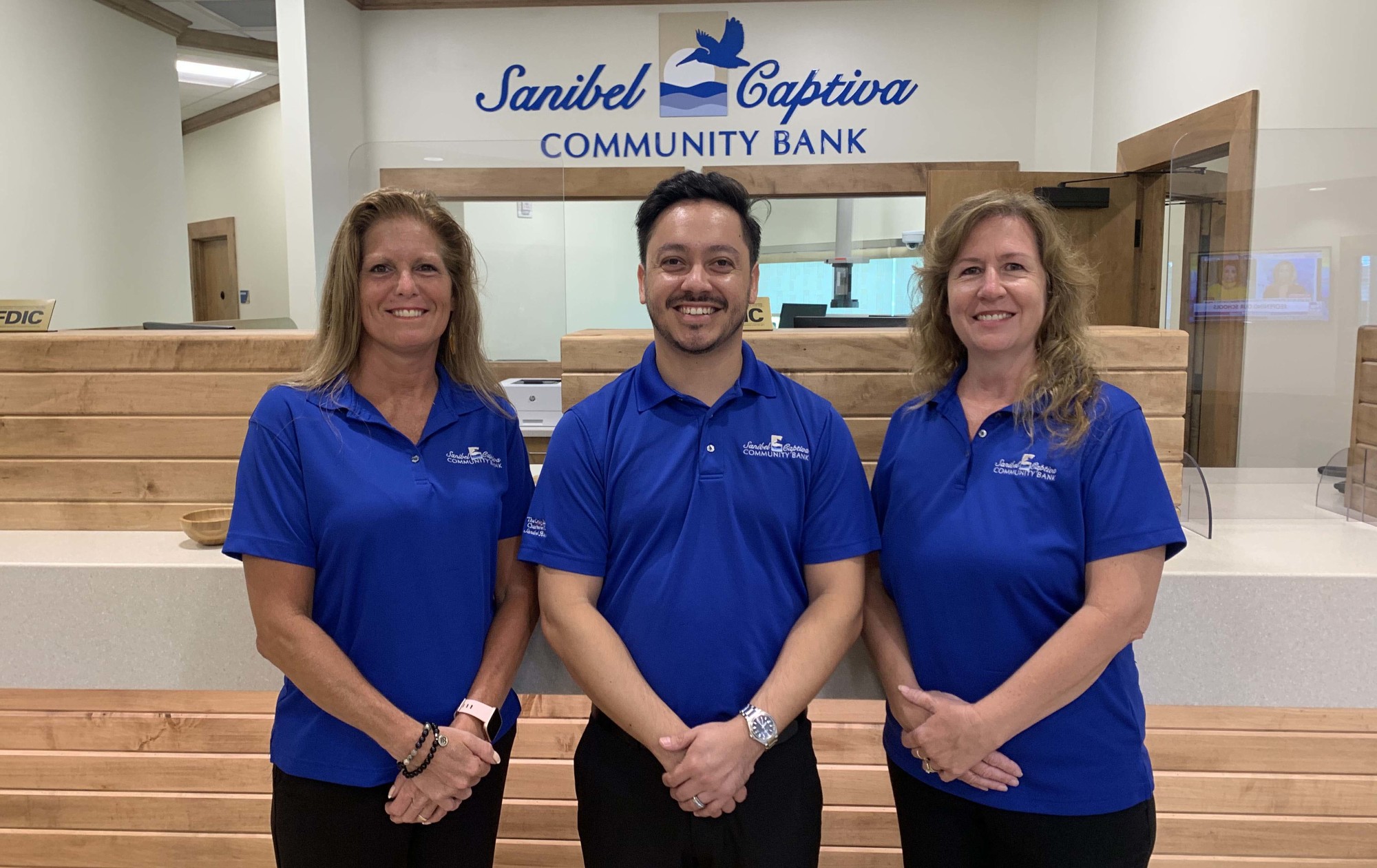 The Sanibel Captiva Community Bank Bridge Branch team  includes Barbara Cilibrasi, Ken Segura and Diane Jefferson. 