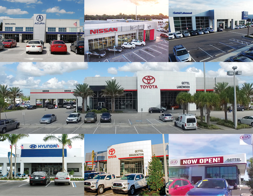 Courtesy. Gettel Automotive Group has 17 dealerships in Gainesville, Ocala, Bradenton, Sarasota and Punta Gorda.