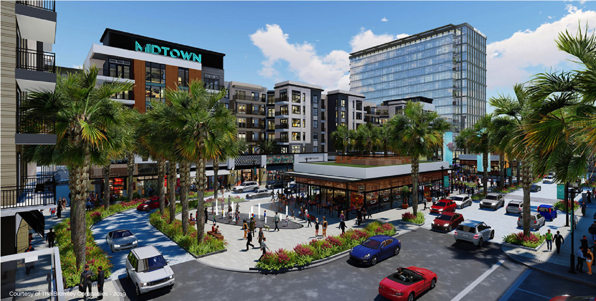 COURTESY RENDERING — Midtown Tampa, a $500 million collection of retail and office space, a hotel and apartments is slated to deliver early next year.