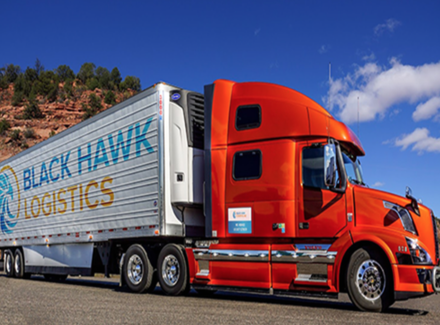 Courtesy. Black Hawk has about 45 drivers, subcontractors who own their own trucks. It delivers loads across the U.S.